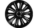 Coprimozzi Copricerchi - Set Completo Di 4 Pezzi - Nrm Strong - Nero - 16" Pollici"