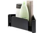 Cestino Doccia Angolare Bremermann Per Montaggio A Parete, Da Incollare O Forare, Nero, Acrilico
