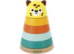 Janod Tropik - Torre Di Legno Impilabile Del Giaguaro - Giocattolo Educativo Per Bambini