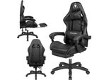 Kruger&Matz KM0790 Sedia Da Gioco Con Poggiapiedi GX-150, Nero