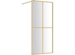 Vidaxl Schermo Doccia Per Cabina Doccia Con Vetro Trasparente Esg Golden 90X195Cm