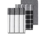 Kela Asciugamano Pasado 100% Cotone Bianco-Nero 3 Pezzi 65,0X45,0Cm KL-15972