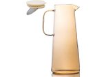 Caraffa In Vetro Intirilife Di Colore Ambra - Capacità 1,4 Litri - Caraffa In Vetro Con Coperchio E Colino Per Bevande Calde E Fredde, Tè, Succo Di Frutta E Limonata