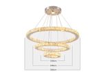 Lampada A Sospensione, Design Ad Anelli Di Cristallo, Tecnologia Led Dimmerabile, Anelli 20X40X60Cm, Luce Calda