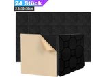 Jopassy 24X Schiuma Acustica Autoadesiva Nera Assorbente Quadrata, 30X30X2,5 Cm