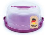 Contenitore Da Trasporto Intirilife Contenitore Per Torte E Crostate In Plastica Di Colore Viola - 29,8 X 28,8 X 13,2 Cm - Contenitore Da Trasporto Rotondo Contenitore Per Torte Coperchio Per Torte Con Chiusura A Scatto Contenitore Per Torte Con Maniglia Di Trasporto