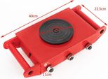 Carrello Portamacchine Per Impieghi Gravosi, Portata 12T, Rotazione A 360° , 8T Rosso