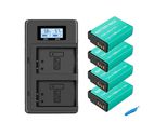 Kit Di Batterie Palo LP-E17, 4 Batterie Ricaricabili, Caricatore Doppio Usb, 4 Pezzi E Caricatore