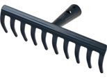 Rastrello Da Giardino A 10 Denti Da 25 Cm Senza Manico, Antracite
