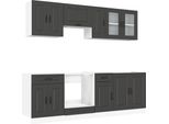 Vidaxl Set Di 8 Mobili Da Cucina Kalmar In Legno Nero