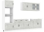 Vidaxl Set Di Mobili Da Cucina 7 Pezzi Kalmar Cemento Grigio Materiale A Base Di Legno