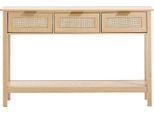 Succebuy Consolle In Rattan Con 3 Cassetti, Anta Scorrevole In Rattan, Tavolino Da Ingresso Per Soggiorno, Studio, Parete Tv, Materiale Ecologico, Costruzione Robusta