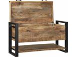 Vidaxl Contenitore Marrone 80 X 35 X 45 Cm In Legno Massiccio Di Mango