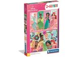 Clementoni - Puzzle Puzzle 2X60 Super Color Princess 24824
