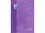 Oxford Hamelin Refill Adesivo Rilegato Griglia Carta A4+ 80 Fogli Griglia 5X5 Copertina Morbida Con 4 Fori Viola Viola Taglia Unica