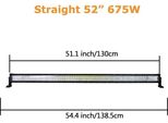 Striscia Luminosa A Led, Fascio Combinato, Design Impermeabile, 52 Pollici 675W