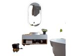 Specchio Da Bagno Smart Led Retroilluminato, Forma Ovale, Illuminazione Dimmerabile, Funzione Antiappannamento, 20X32 Pollici