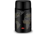 Caraffa Thermos Per Alimenti Oroley Nera In Acciaio Inox Da 1 Litro Mappa Del Mondo