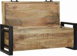 Vidaxl Cassapanca Marrone 80 X 30 X 30 Cm In Legno Massiccio Di Mango