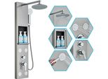 Pannello Doccia Bagno A Led, Satinato, Doccia A Pioggia, Nichel Spazzolato 7001
