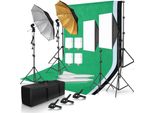 Set Di Illuminazione Per Studio Fotografico, Supporto Per Sfondo 2,6X3 M, Softbox 50X70 Cm, Kit Per Studio Fotografico 54