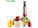 Frullatore A Mano, Multifunzione, Motore Potente, HB1200 Red, Spina Ue, 4 In 1
