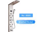 Pannello Doccia A Led, Nichel Spazzolato, Display Temperatura Acqua, Nichel Spazzolato 8009
