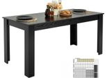 Tavolo Da Pranzo Nero 160Cm - Tavolo Da Cucina Rettangolare Solo Tavolo - Tavolo Da Sala Da Pranzo Moderno
