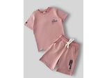 Mod Jeans | Completo Estivo Per Bambini - Maglietta E Pantaloncini - Rosa - Traspirante - Comodo E Unisex Taglia 116, Età 6 Anni