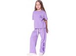 Mod Jeans| Ragazze Set 2 Pezzi - Viola - Cotone - Comodo Ed Elegante - Ideale Per La Scuola E Il Tempo Libero Taglia 128, Età 8 Anni