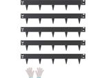 Set Di 5 Bordi In Metallo Per Prato - Bordi Per Aiuole 990X156X1,5 Mm - Cura Delle Aiuole Da Giardino