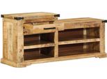 Syfax™ Panchina Con Cassetto Marrone 110 X 35 X 50 Cm Mango Grezzo
