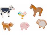 Animali Della Fattoria Goki Set Di Giocattoli In Legno Figure Di Animali Educativi