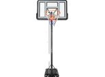 Canestro Da Basket, Altezza Regolabile, Design Resistente, Grigio Chiaro