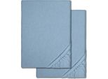 Lenzuolo A Pieghe Invernale In Pile Blu 180 X 190 - 200 X 200 Cm Confezione Doppia