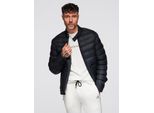 Giacca Da Uomo Trapuntata Classica Ombre Con Collo Alto Nera Xl