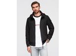 Giacca Da Uomo Ombre Con Cappuccio E Collo Alto Nero S