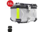Bauletto Per Moto, Alluminio Resistente, Ampio Spazio Di Stivaggio Da 80L, Argento-55L X-1