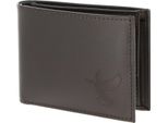 Oxmox Pelle Portafoglio Leather Rfid Protect PocketböRse Freedom Pigeon Embossed Brown Marrone Scuro