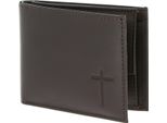 Oxmox Pelle Portafoglio Leather Rfid Protect PocketböRse Freedom Cross Embossed Brown Marrone Scuro