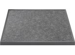 Piano Del Tavolo Per Esterni Bolero Black Brushed Mix In Vetro Temperato, Quadrato, Finiture Grigie, 700 Mm