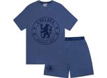 Chelsea Fc - Pigiama Con Pantaloncini Da Uomo GF721 (Xl) (Blu Screziato)