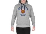 West Ham United Fc - Felpa Con Cappuccio Da Uomo, In Pile GF507 (M) (Grigio)