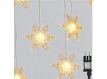 Mini Tenda Luminosa Con 16 Fiocchi Di Neve, Catena Luminosa A Led Impermeabile, Bianco Caldo, Ghirlanda Luminosa 180 Cm + Alimentatore, Per Giardino, Decorazione Natalizia