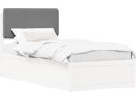 Vidaxl Struttura Letto Con Testiera Imbottita Grigio Chiaro 90 X 200 Cm