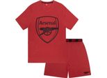 Arsenal Fc - Pigiama Con Pantaloncini Da Uomo GF720 (L) (Rosso Screziato)