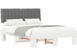 Vidaxl Struttura Letto Con Testiera Imbottita Grigio Chiaro 135 X 190 Cm