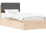 Vidaxl Struttura Letto Con Testiera Imbottita Grigio Scuro 80 X 200 Cm