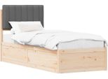 Vidaxl Struttura Letto Con Testiera Imbottita Grigio Scuro 80 X 200 Cm