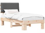 Vidaxl Struttura Letto Con Testiera Imbottita Grigio Scuro 90 X 200 Cm